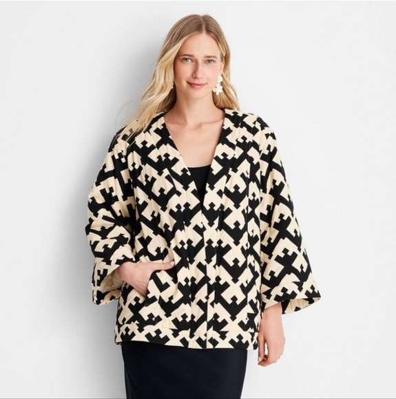 NWT Future Collective Geo Print Oversized Quilted Jacket Size 3X/4X - Picture 1 of 10